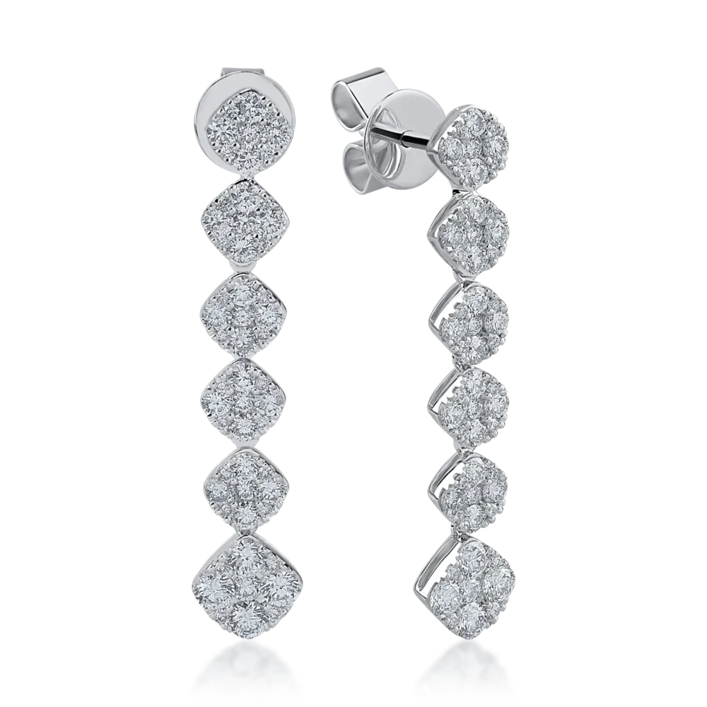 Cercei din aur alb cu diamante de 2.52ct