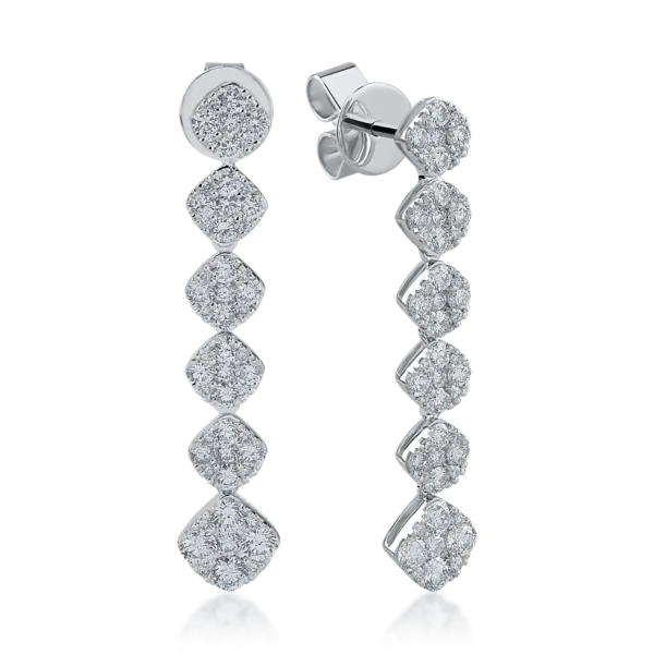 Cercei din aur alb cu diamante de 2.52ct