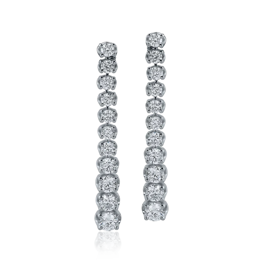 Cercei din aur alb cu diamante de 2.63ct - imagine 2