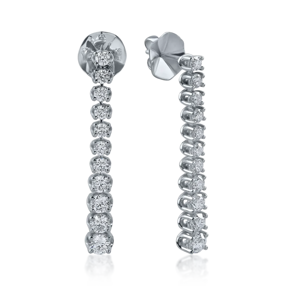Cercei din aur alb cu diamante de 2.63ct