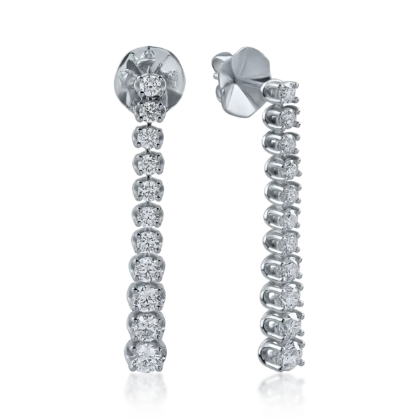 Cercei din aur alb cu diamante de 2.63ct