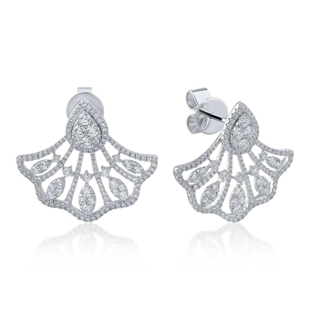 Cercei din aur alb cu diamante de 2.641ct