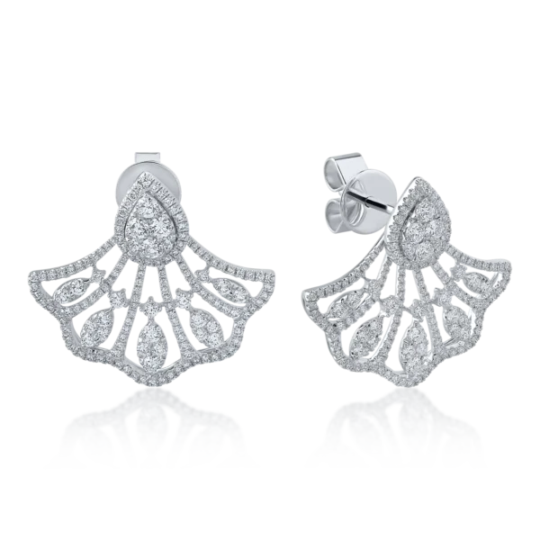 Cercei din aur alb cu diamante de 2.641ct