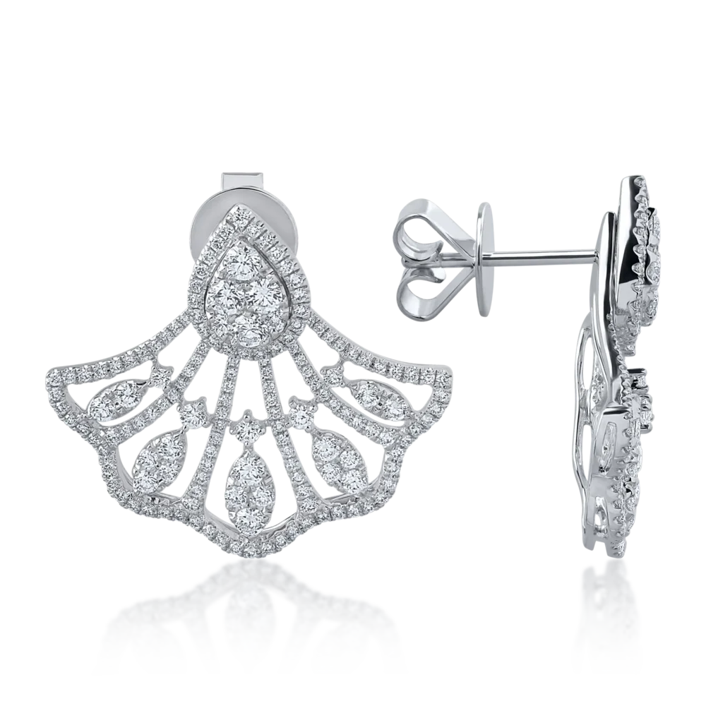 Cercei din aur alb cu diamante de 2.641ct - imagine 3