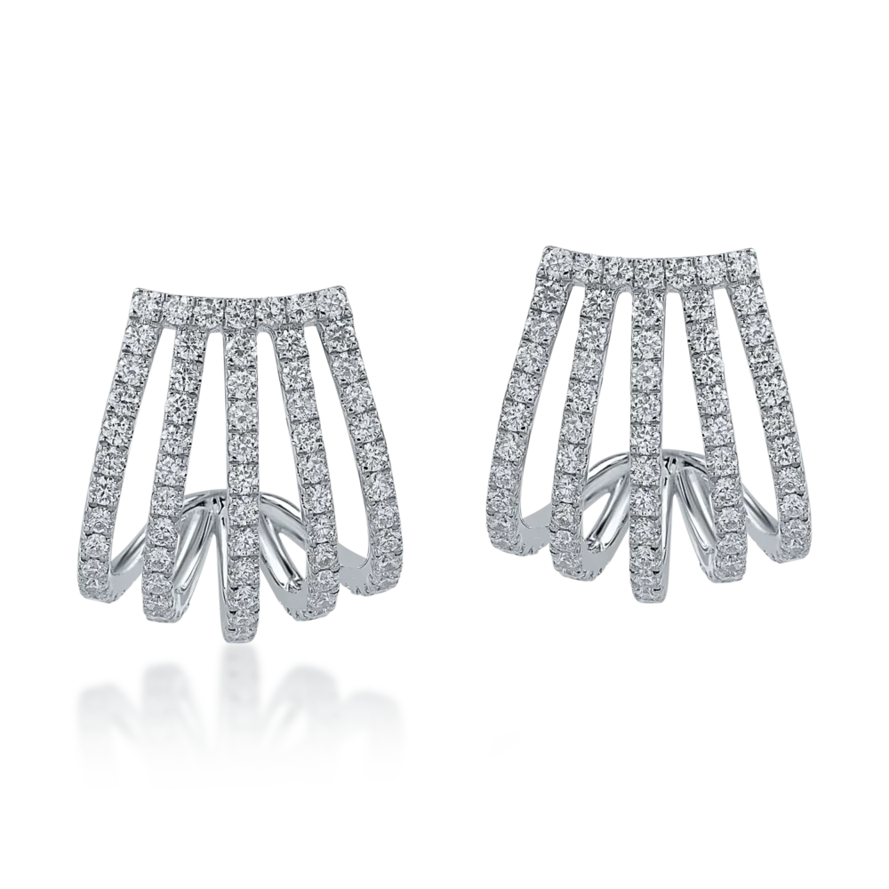 Cercei din aur alb cu diamante de 2.71ct - imagine 2