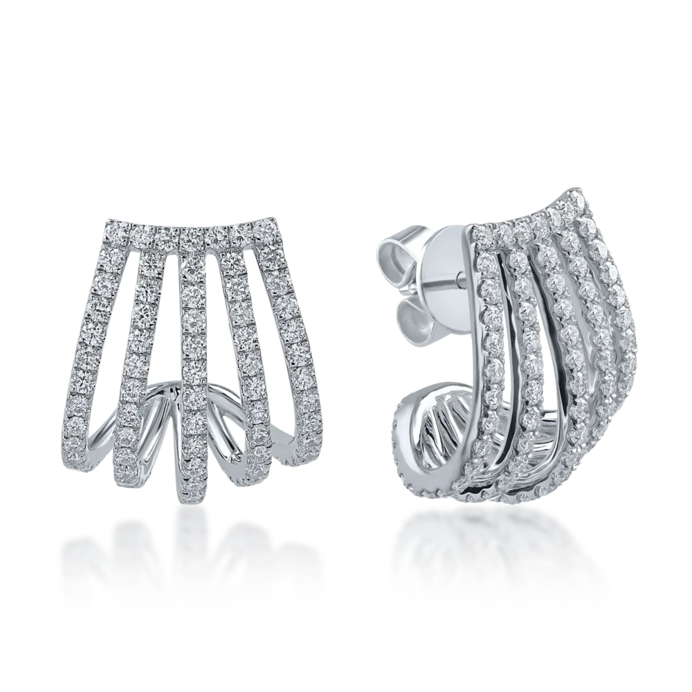 Cercei din aur alb cu diamante de 2.71ct