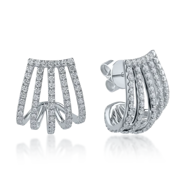 Cercei din aur alb cu diamante de 2.71ct