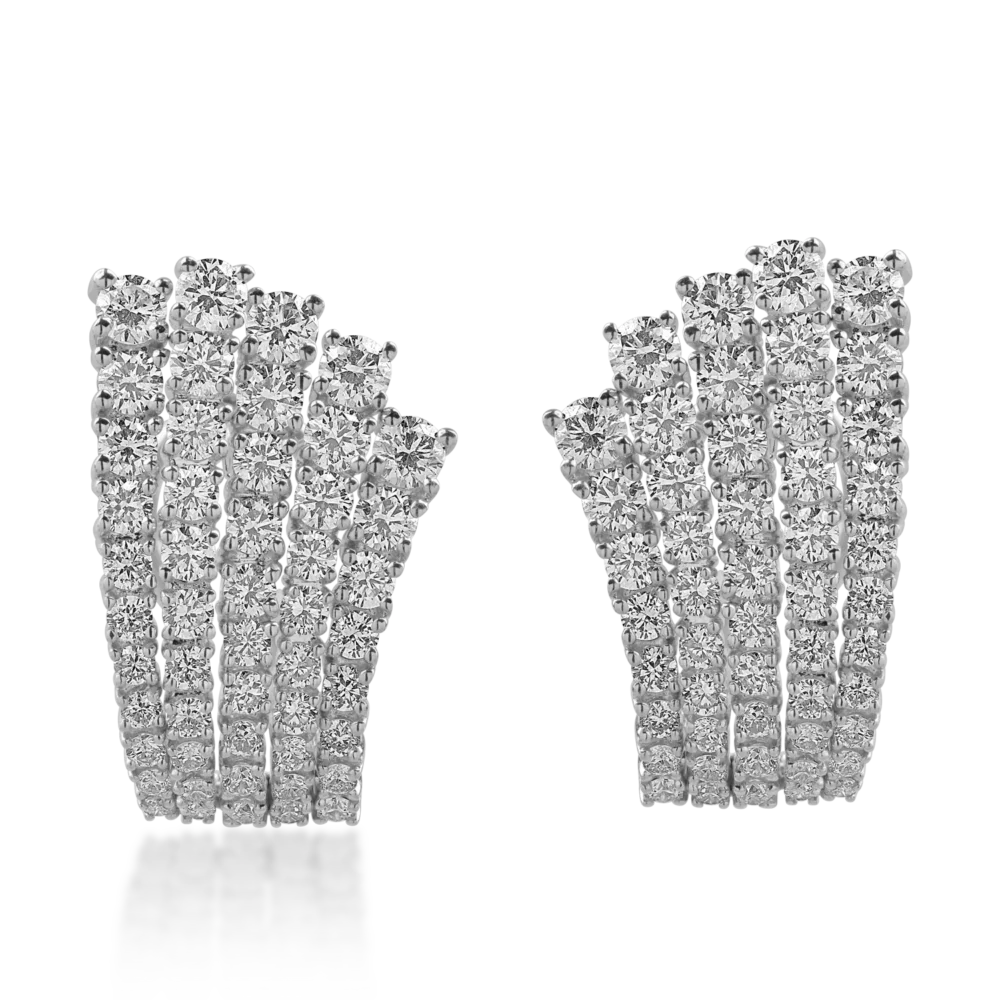 Cercei din aur alb cu diamante de 2.7ct - imagine 2