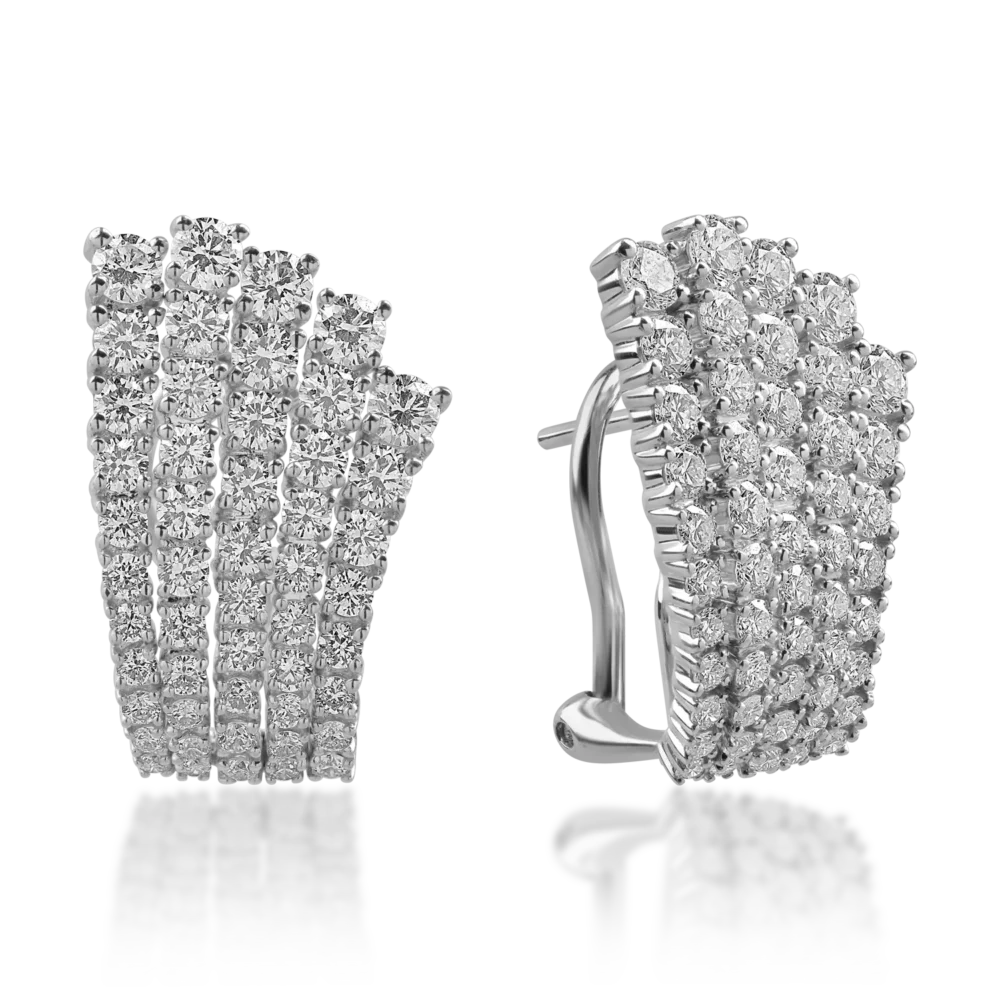 Cercei din aur alb cu diamante de 2.7ct