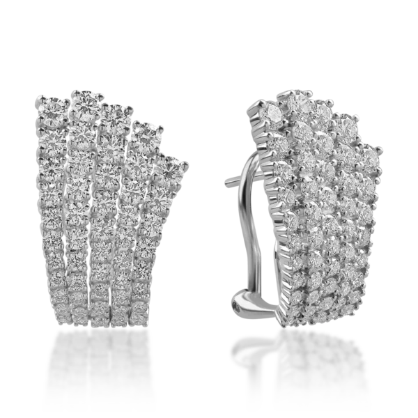 Cercei din aur alb cu diamante de 2.7ct