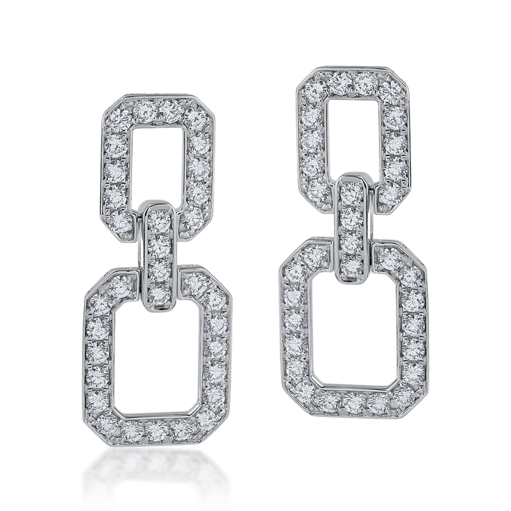 Cercei din aur alb cu diamante de 2.87ct - imagine 2