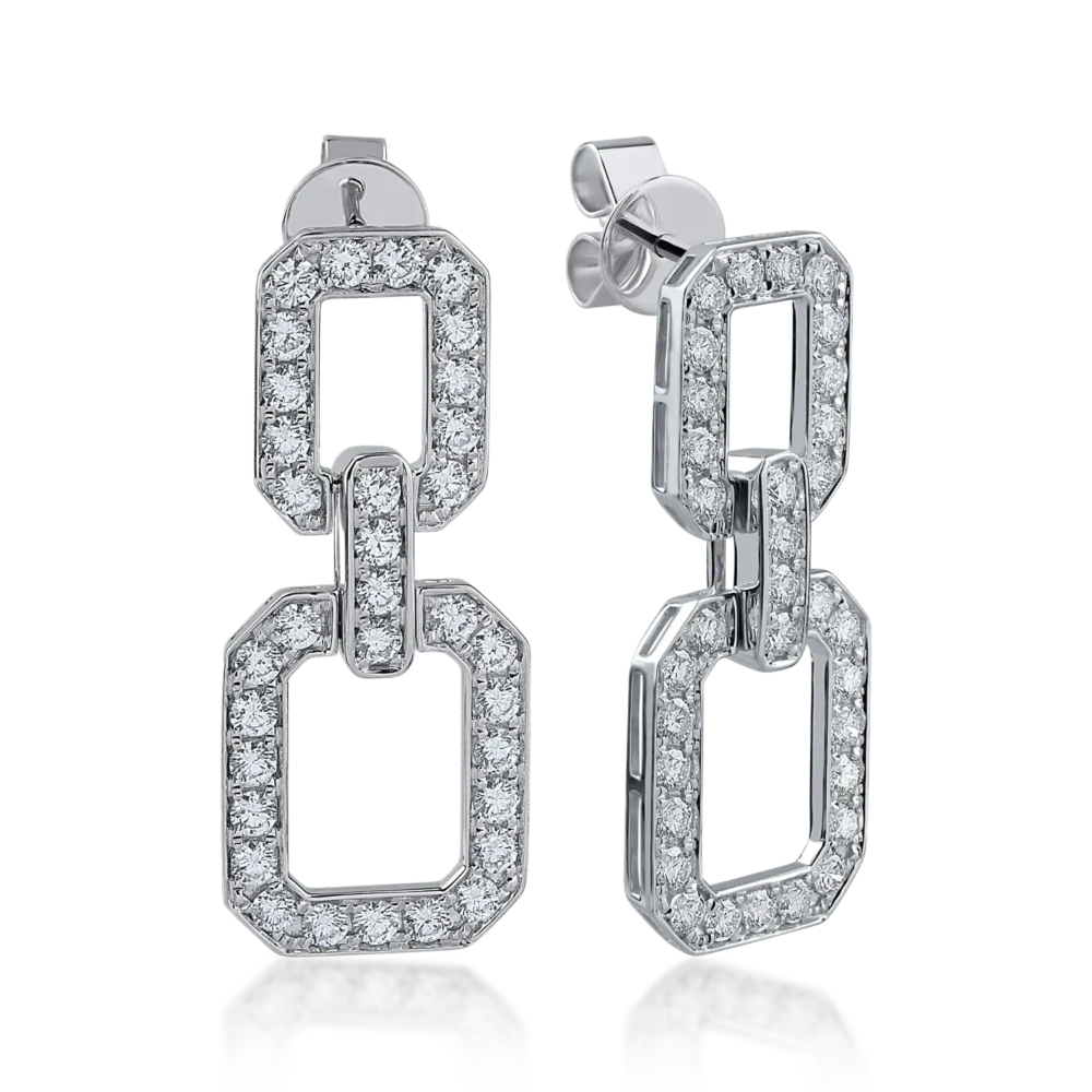 Cercei din aur alb cu diamante de 2.87ct