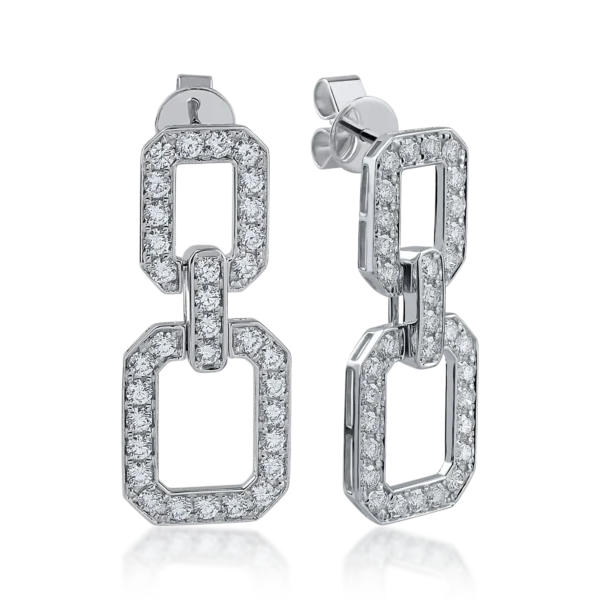 Cercei din aur alb cu diamante de 2.87ct