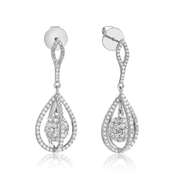 Cercei din aur alb cu diamante de 2.8ct