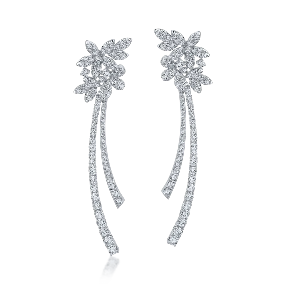 Cercei din aur alb cu diamante de 2.915ct - imagine 2
