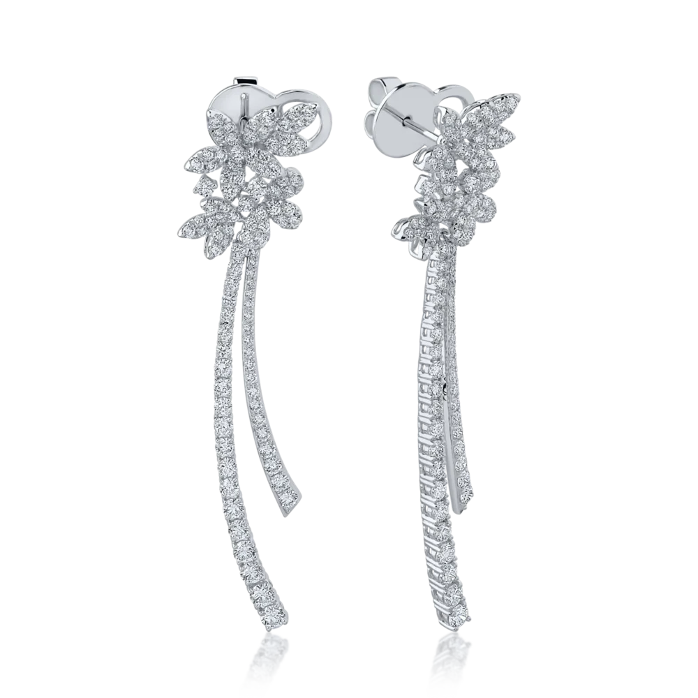 Cercei din aur alb cu diamante de 2.915ct