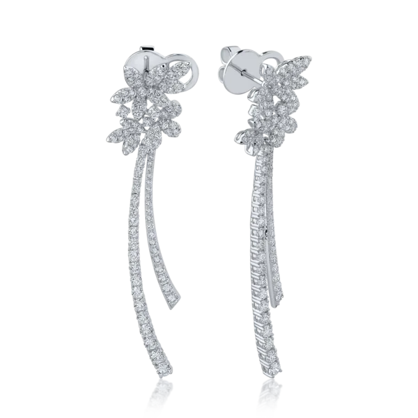 Cercei din aur alb cu diamante de 2.915ct