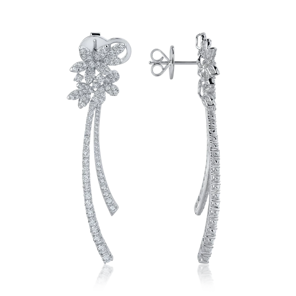 Cercei din aur alb cu diamante de 2.915ct - imagine 3