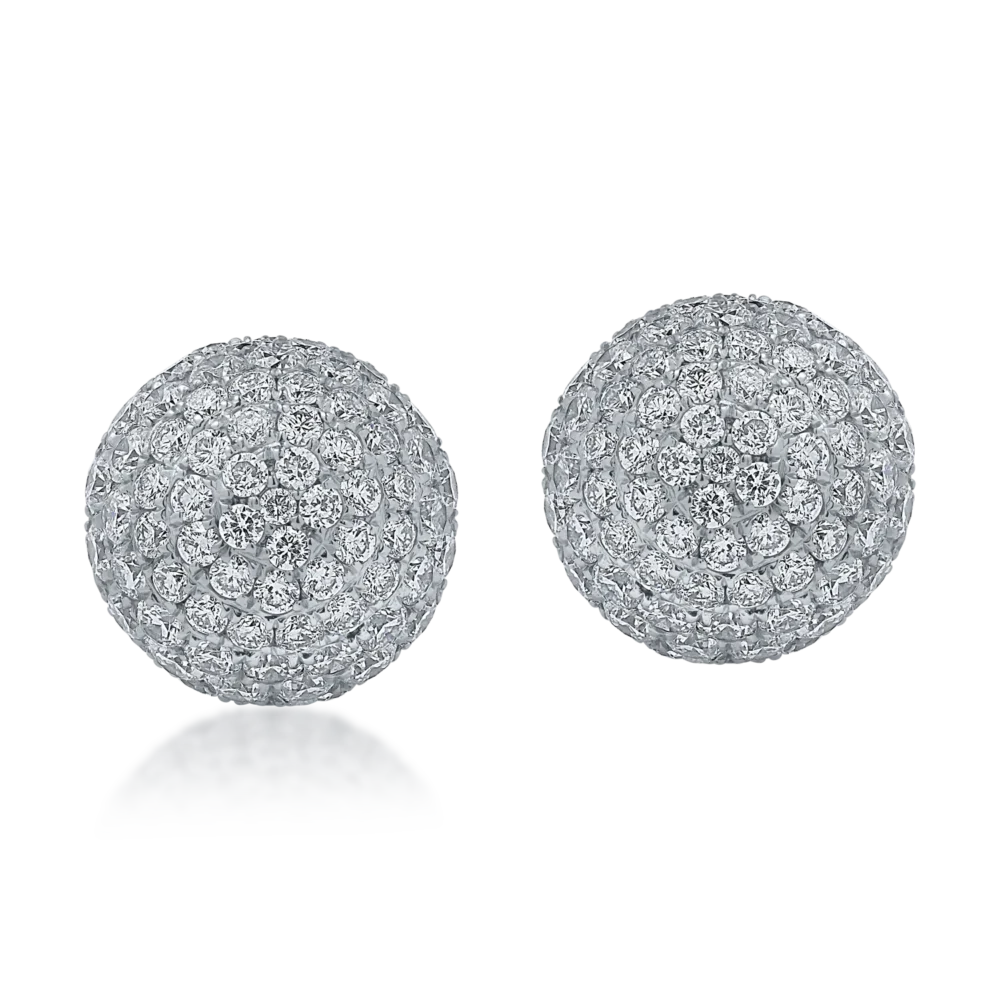 Cercei din aur alb cu diamante de 2.95ct - imagine 2