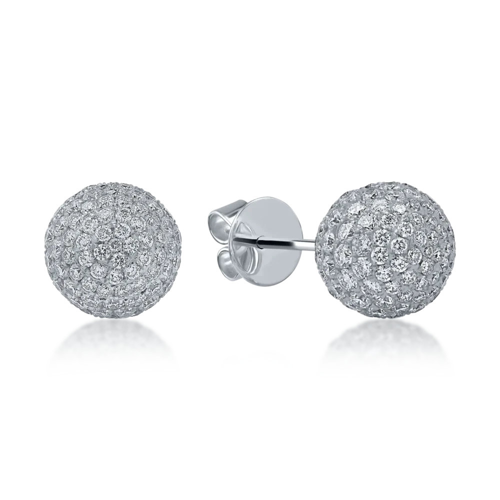 Cercei din aur alb cu diamante de 2.95ct