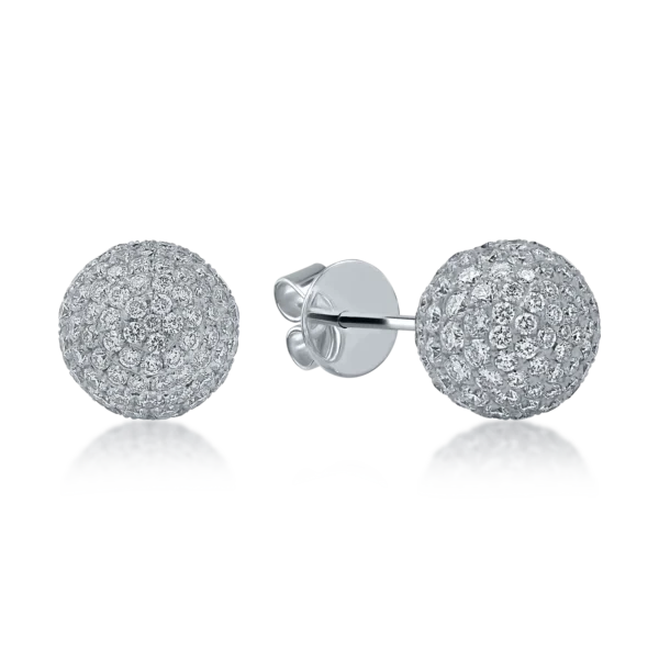 Cercei din aur alb cu diamante de 2.95ct