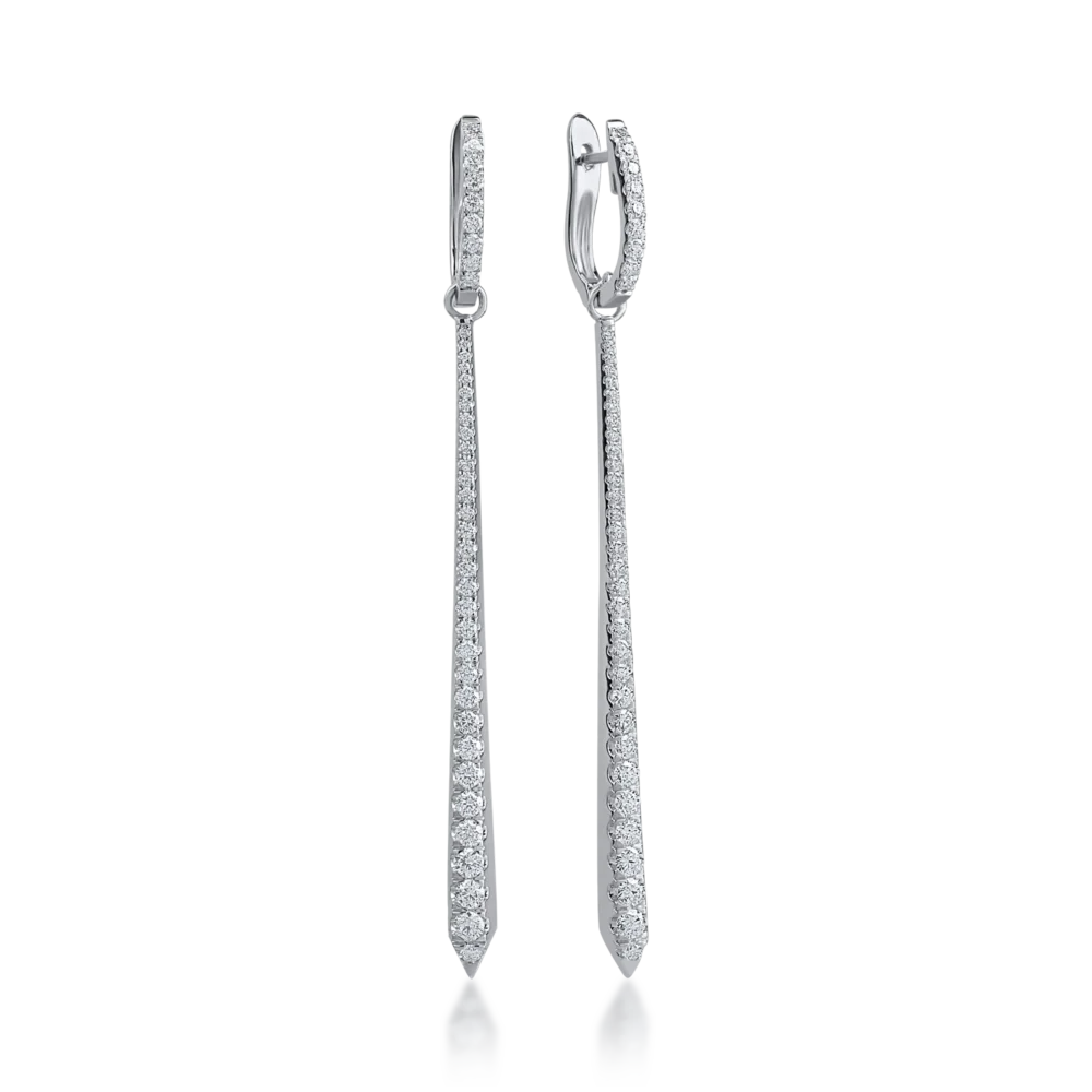 Cercei din aur alb cu diamante de 2ct