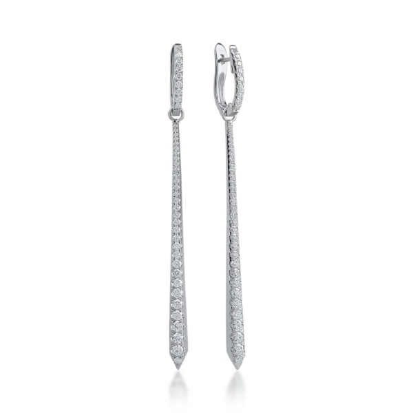 Cercei din aur alb cu diamante de 2ct