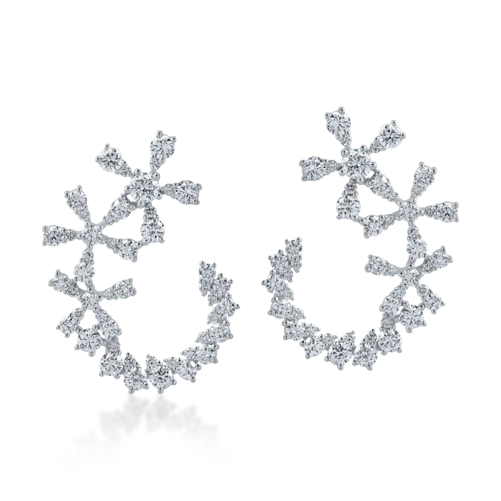Cercei din aur alb cu diamante de 3.4ct - imagine 2