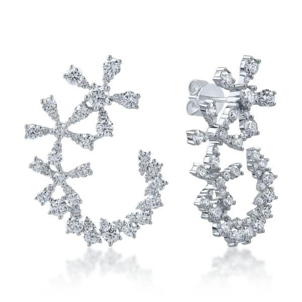 Cercei din aur alb cu diamante de 3.4ct