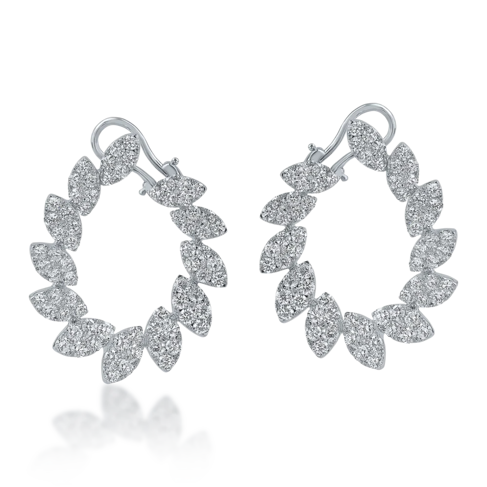 Cercei din aur alb cu diamante de 3.59ct - imagine 2