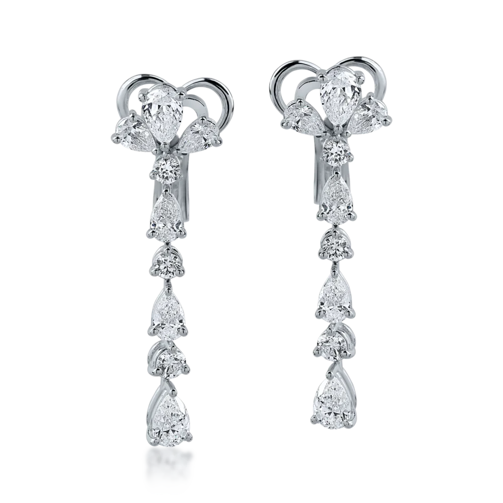 Cercei din aur alb cu diamante de 3.75ct - imagine 2