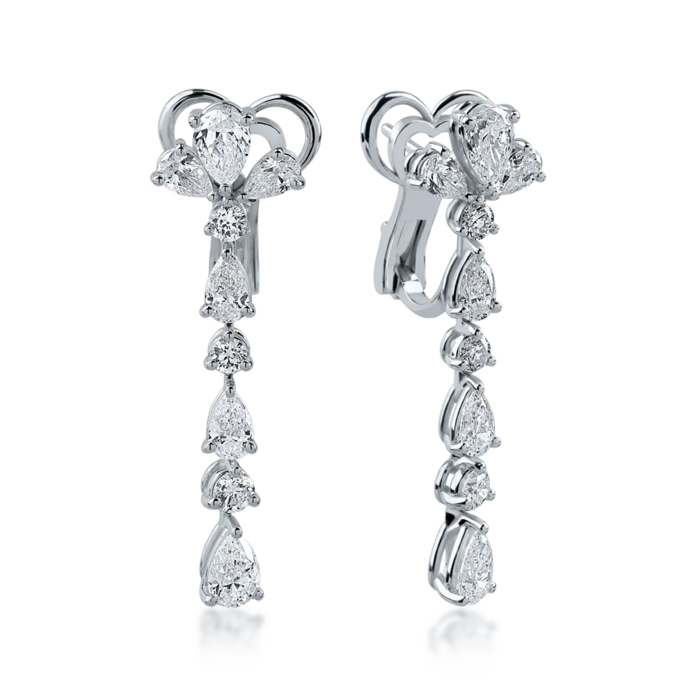 Cercei din aur alb cu diamante de 3.75ct