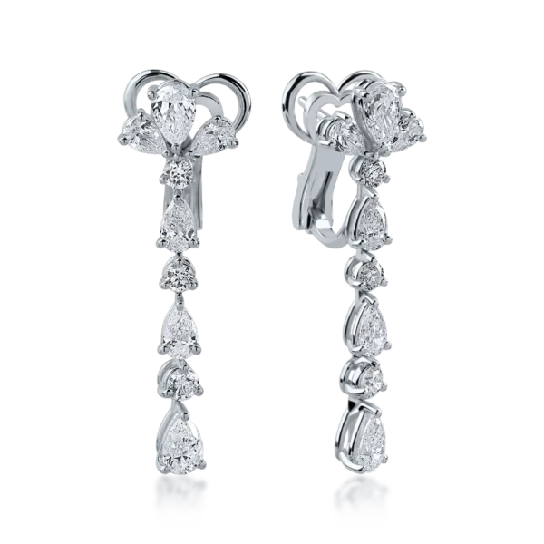 Cercei din aur alb cu diamante de 3.75ct