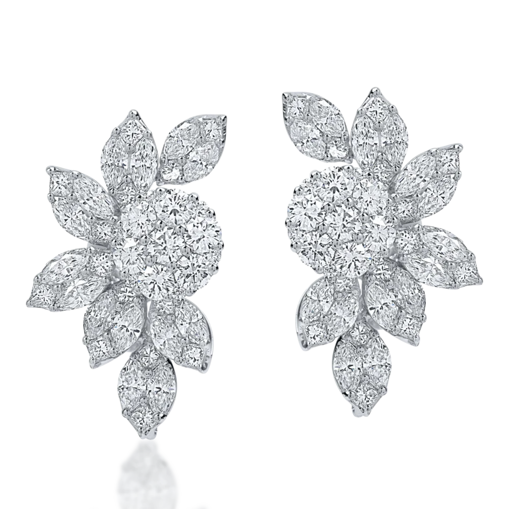 Cercei din aur alb cu diamante de 3.87ct - imagine 2