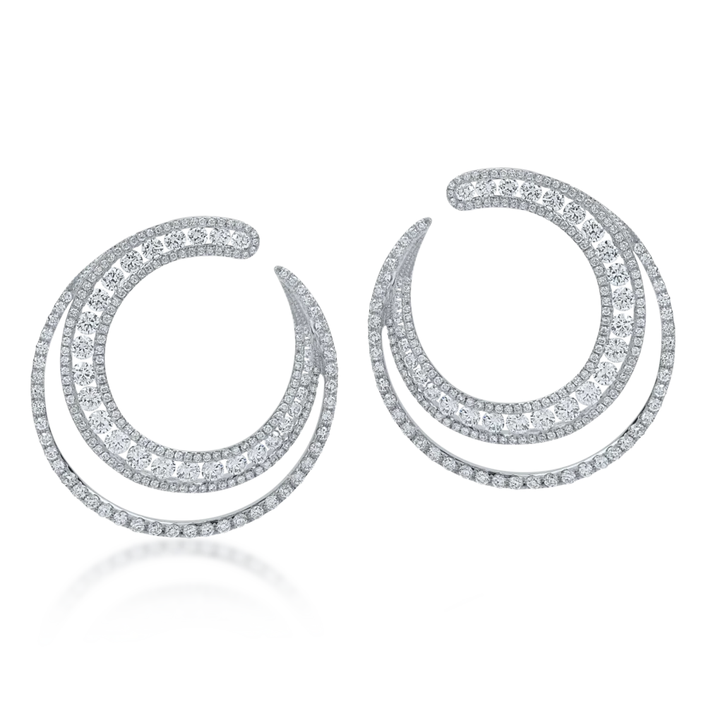 Cercei din aur alb cu diamante de 4.17ct - imagine 2