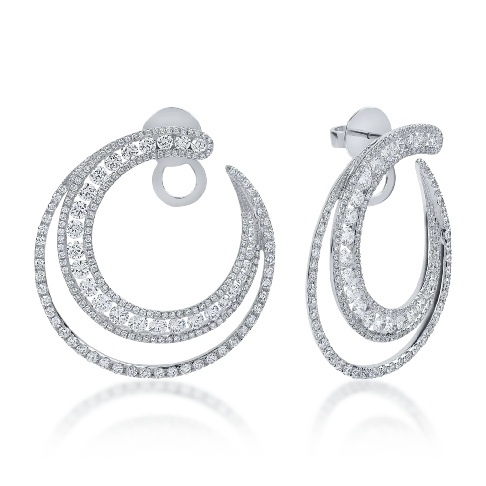 Cercei din aur alb cu diamante de 4.17ct