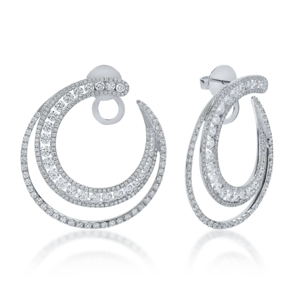 Cercei din aur alb cu diamante de 4.17ct