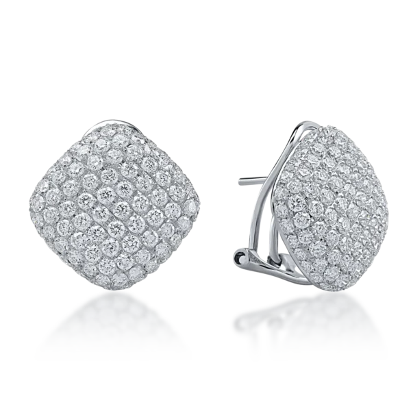 Cercei din aur alb cu diamante de 4.43ct