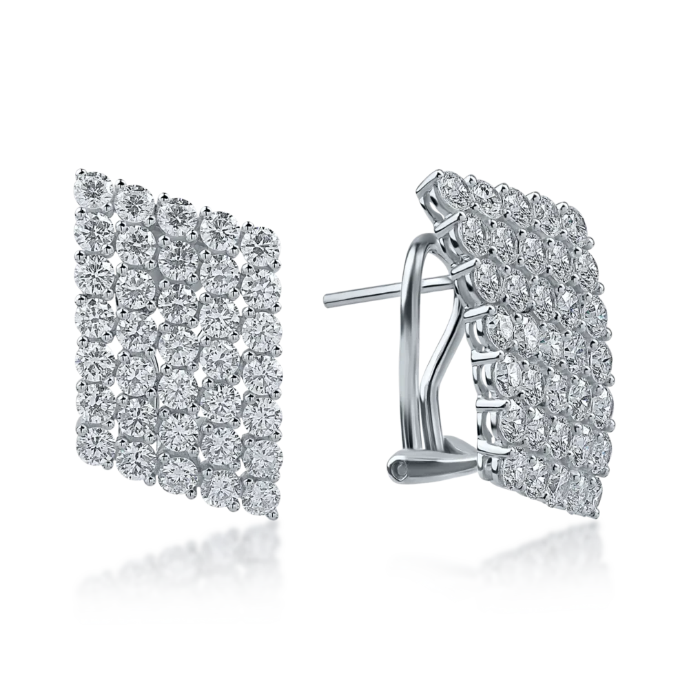 Cercei din aur alb cu diamante de 4.62ct