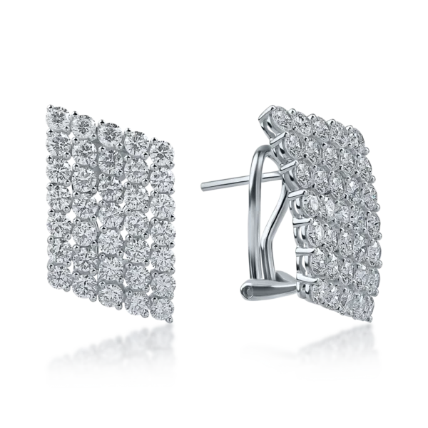 Cercei din aur alb cu diamante de 4.62ct