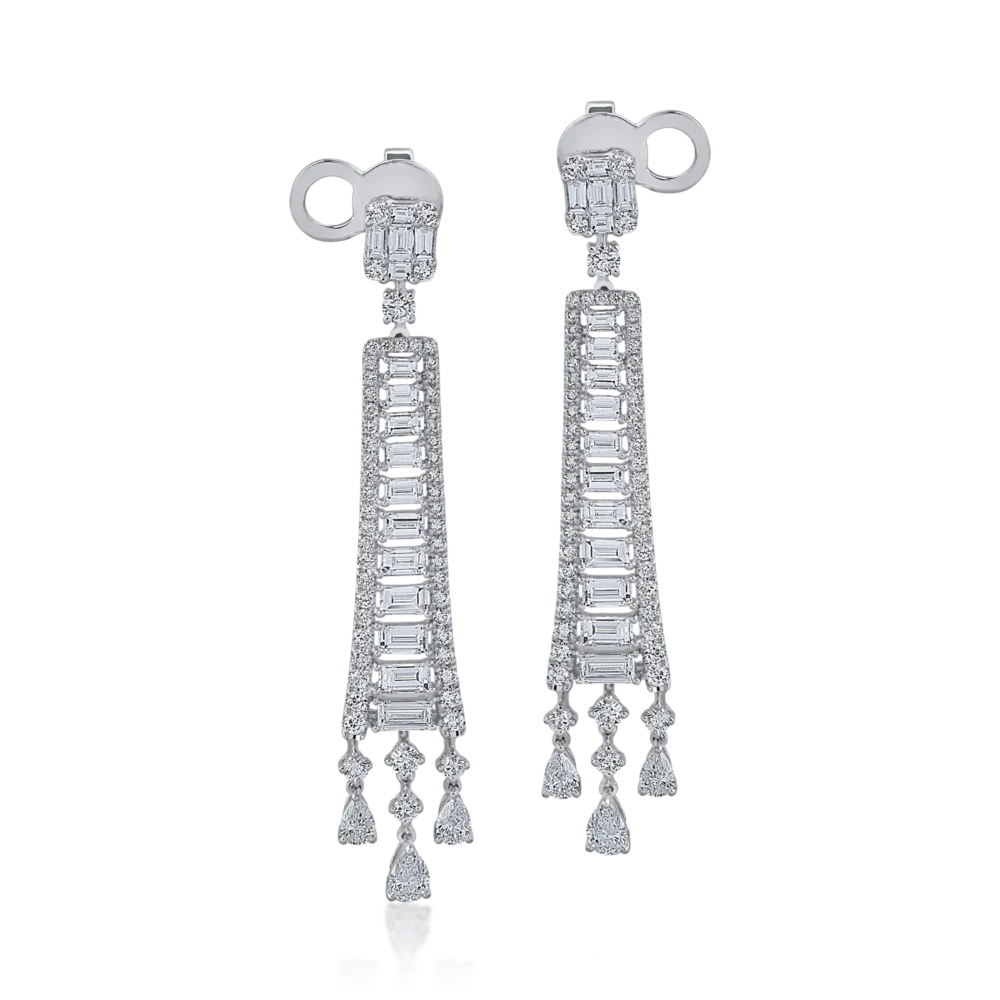 Cercei din aur alb cu diamante de 5.28ct - imagine 2