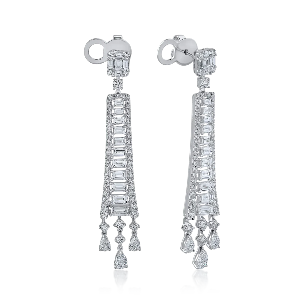 Cercei din aur alb cu diamante de 5.28ct