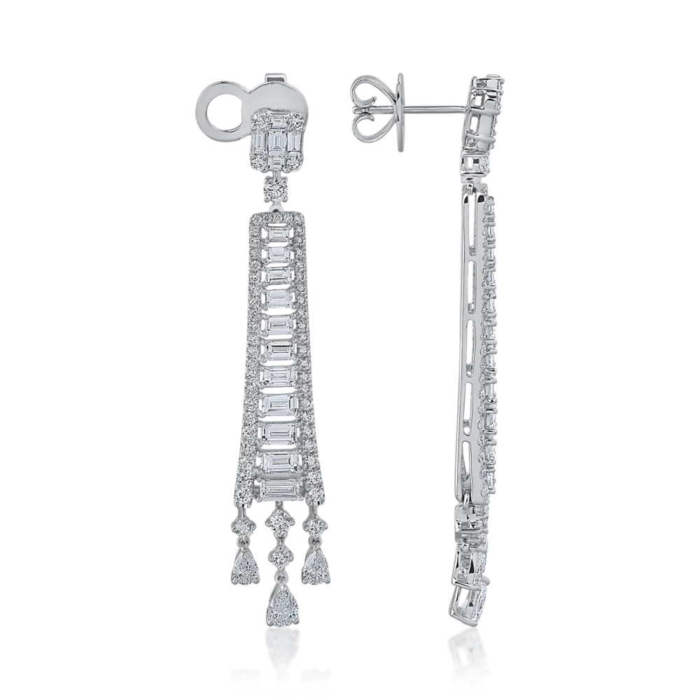 Cercei din aur alb cu diamante de 5.28ct - imagine 3