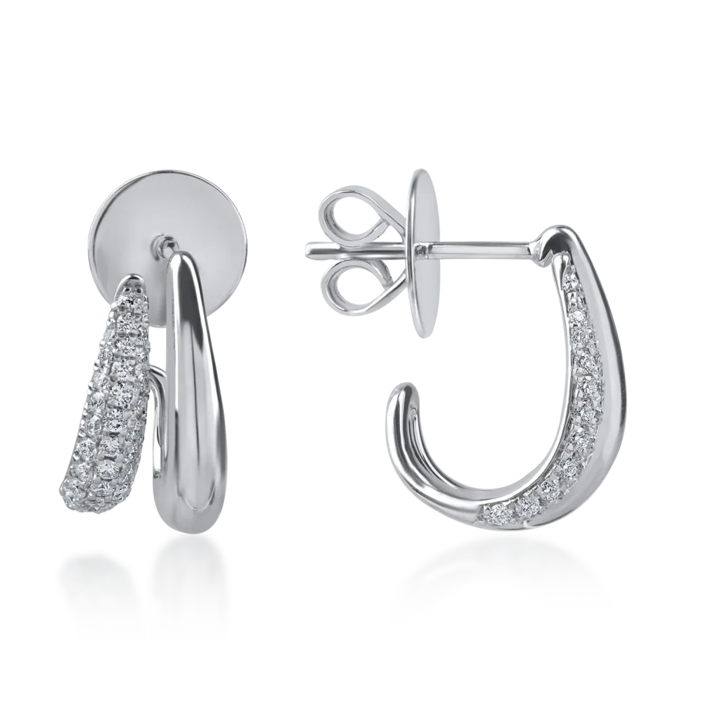Cercei din aur alb cu diamante microsetting de 0.3ct - imagine 3
