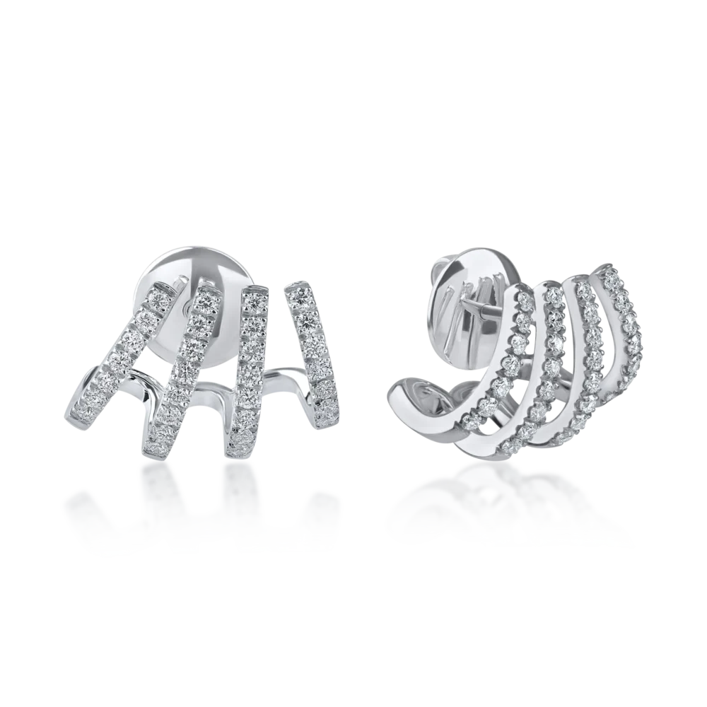 Cercei din aur alb cu diamante microsetting de 0.6ct