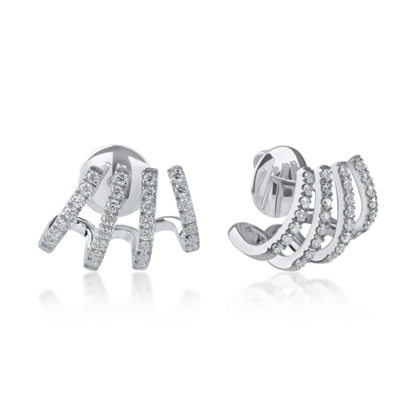 Cercei din aur alb cu diamante microsetting de 0.6ct