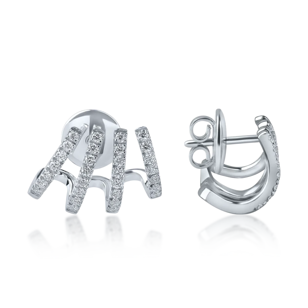 Cercei din aur alb cu diamante microsetting de 0.6ct - imagine 3