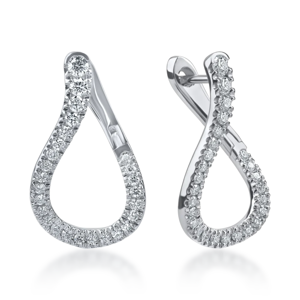 Cercei din aur alb cu diamante microsetting de 0.7ct