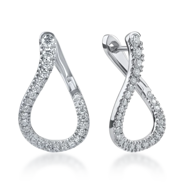 Cercei din aur alb cu diamante microsetting de 0.7ct