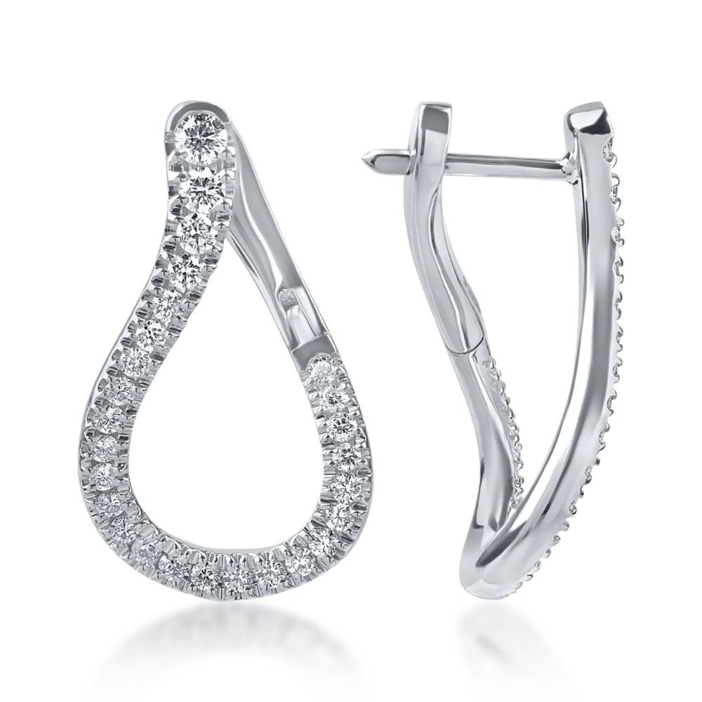 Cercei din aur alb cu diamante microsetting de 0.7ct - imagine 3